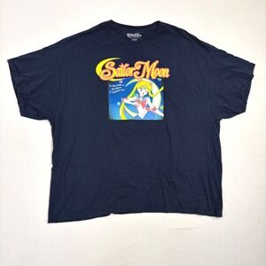 Sailor Moon Hybrid Apparel Navy Blue Graphic T-Shirt Anime Mens 3XL 100% Cotton